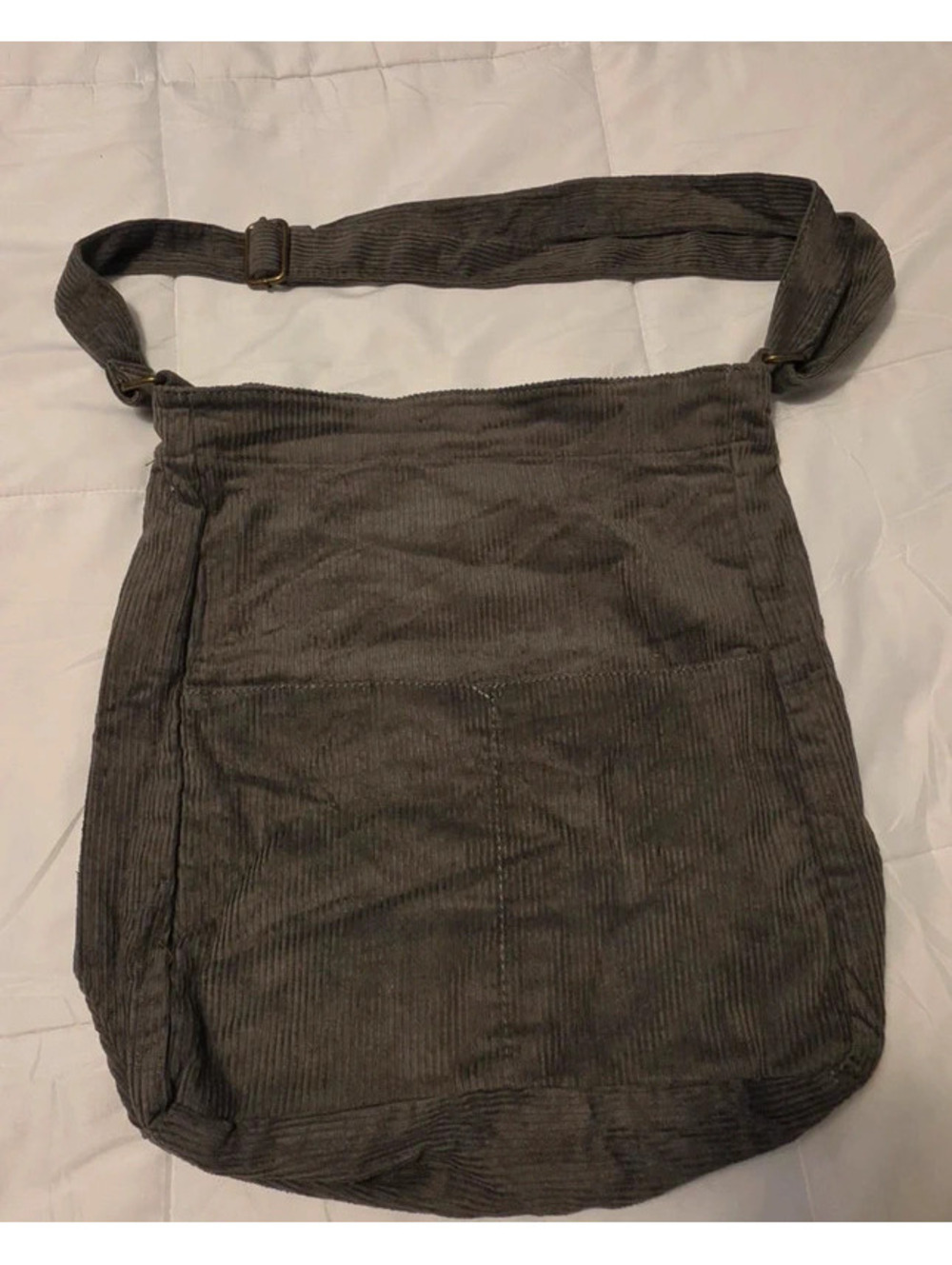 Nice Corduroy Gray Messanger Bag